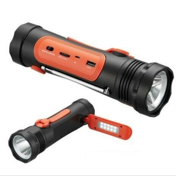 GoPower Emergency Solar LED Flashlight w/ AM/FM/Weather Band Radio NIB - Picture 3 of 3
